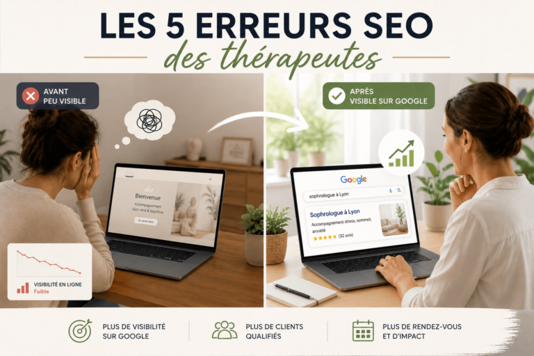 Lire la suite à propos de l’article Les 5 erreurs SEO les plus fréquentes chez les thérapeutes