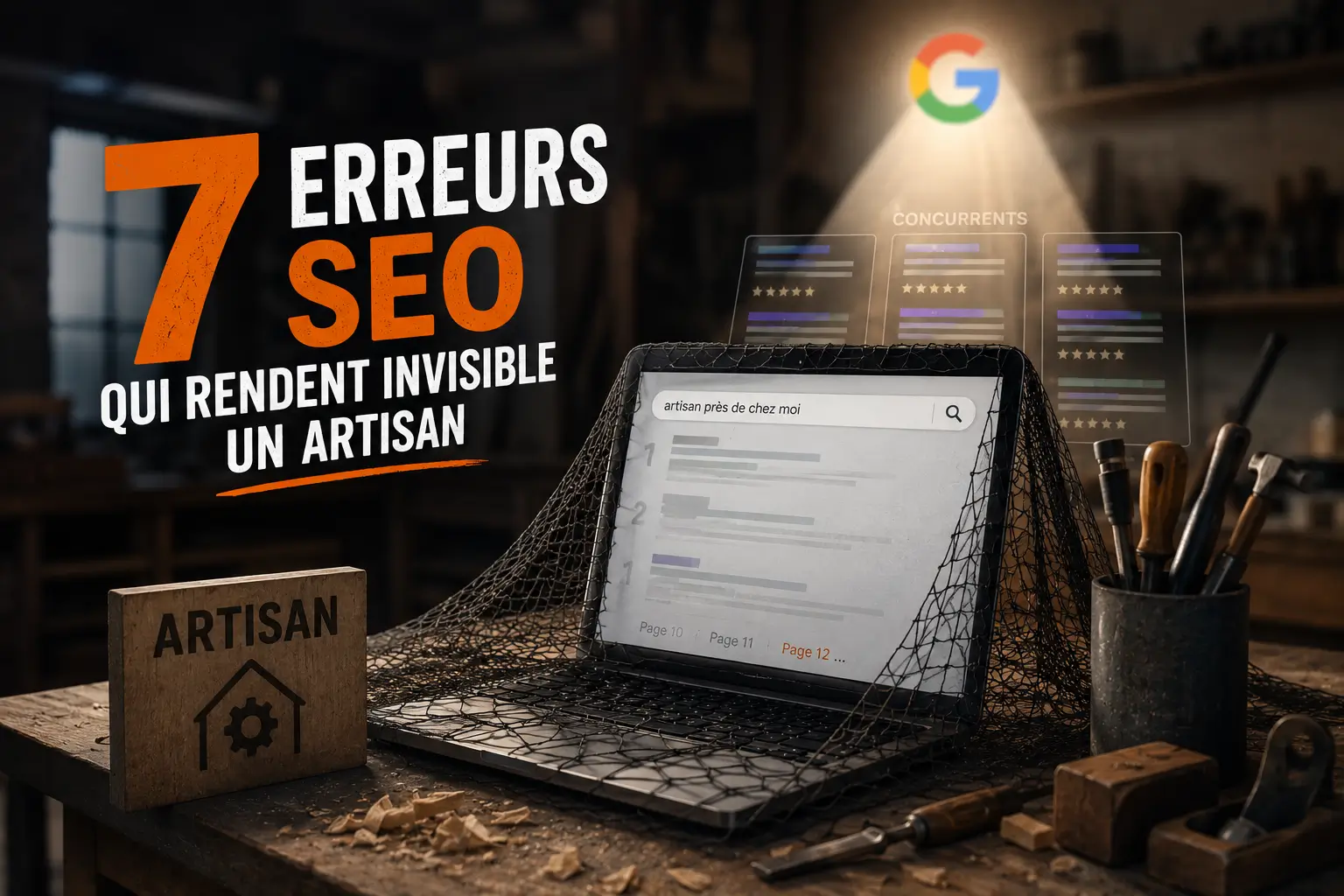 You are currently viewing Les 7 erreurs SEO qui rendent invisible un artisan